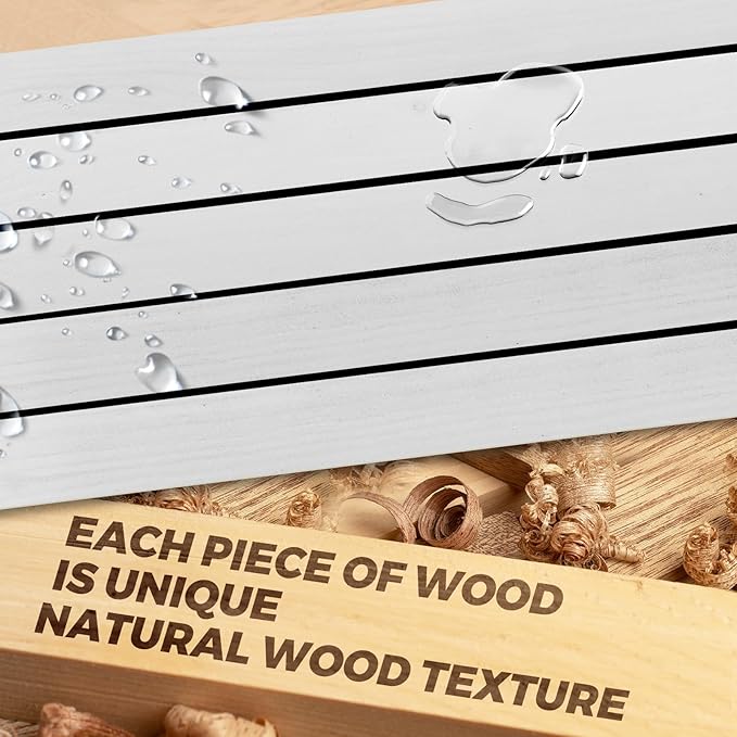 3-Pack Floating Wall Shelves, 24-Inch Rustic White Wooden Shelves for Storage and Décor, Easy Installation for Living Room, Bedroom, and Kitchen