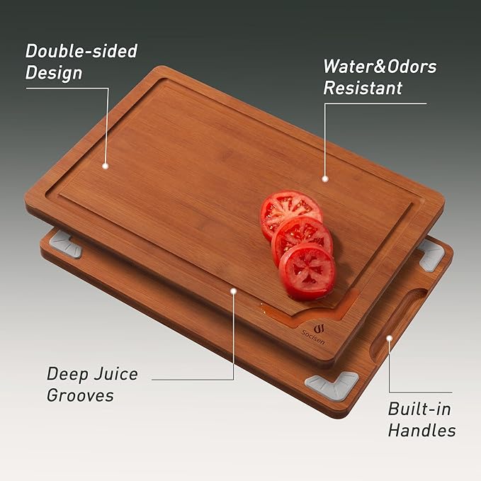 Bamboo Cutting Board Set Non Slip Feet Over Sink Day Gifts Best Mama Mommy Bonus Busy Mom Ever Christmas Xmas Birthday Law Step Stepmom Stepmother Who Have Everything Good Unique Useful Present