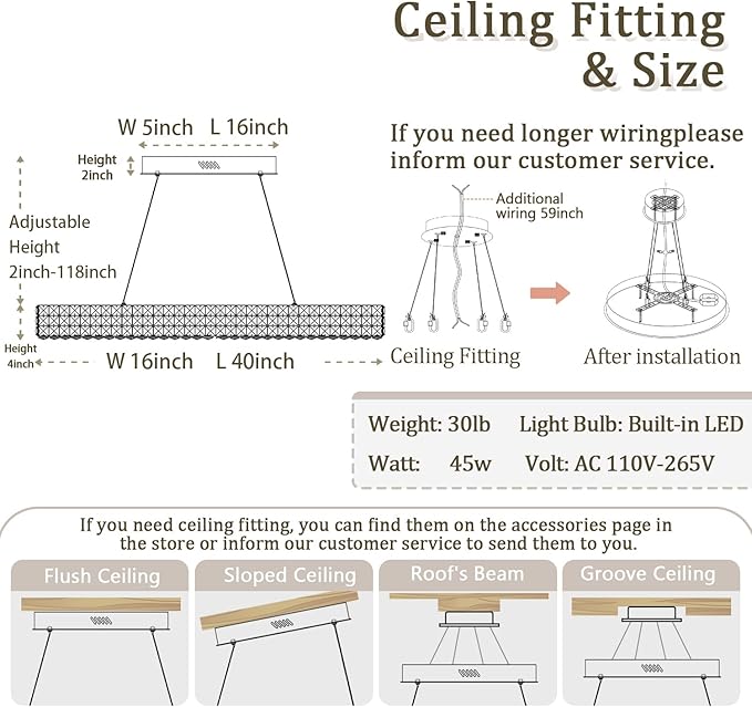 Modern Crystal Chandelier, Dia 40" Rectangular Chandelier for Dining Room,Black Rectangle Crystal Ceiling Light Luxury Oval Chandeliers for Living Room Kitchen Island