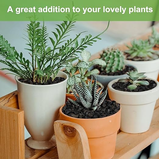 5 lbs Pebbles for Indoor Plants, Succulent, Cactus, 1/5 Inch Small Lava Rock for Plants Drainage, Natural Horticultural Volcanic Rock, Top-Dressing