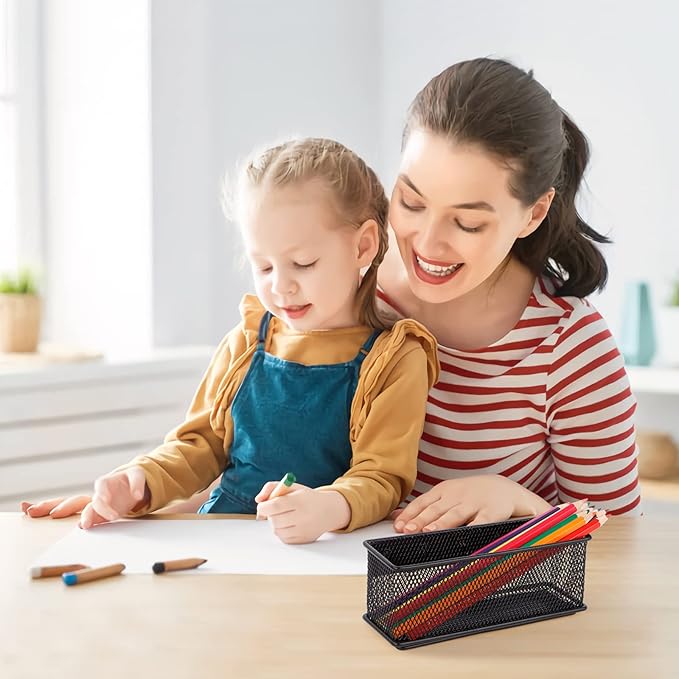 6.29'' × 2.28'' × 2.48 Black Magnetic Basket for Refrigerator Magnetic Locker Organizer for Home Office Accessories, Magnetic Basket for Whiteboard