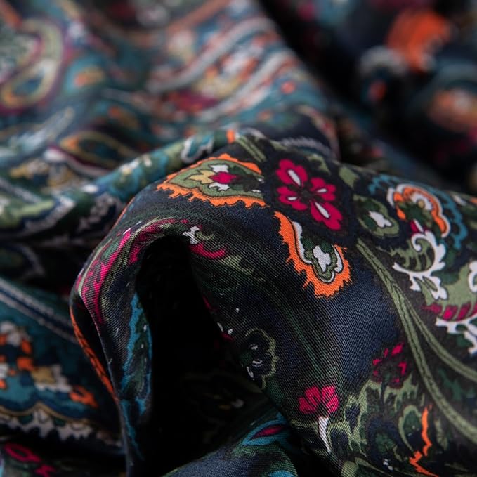 ABREEZE Luxury Vintage Black Duvet Cover Sets Damask Paisley Bedding Set Retro 100% Brushed Cotton Zipper Closure Bedding Collection Queen Size