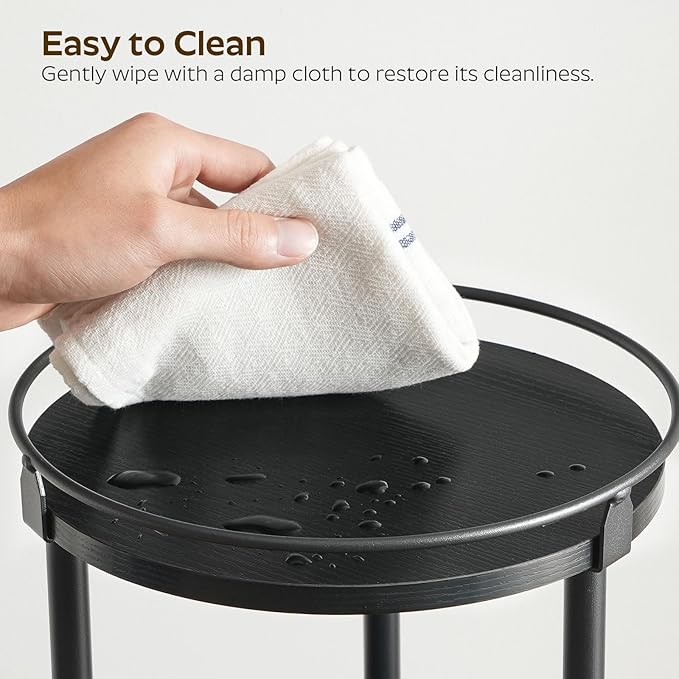 3-Tier Lazy Susan Organizer, Rotating Spice Rack, Spinning Organizer, Industrial Turntable Spice Rack Organizer for Cabinet, Kitchen Countertop, Pantry, Black SR23BK