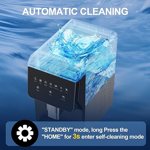 3-in-1 Nugget Ice Maker with Ice & Water Dispenser - 90Lbs/24H Pellet Chewable Ice, Self-Cleaning Countertop Stainless Steel Ice Machine for Commercial, Office, Kitchen, Party (Quiet Operation)