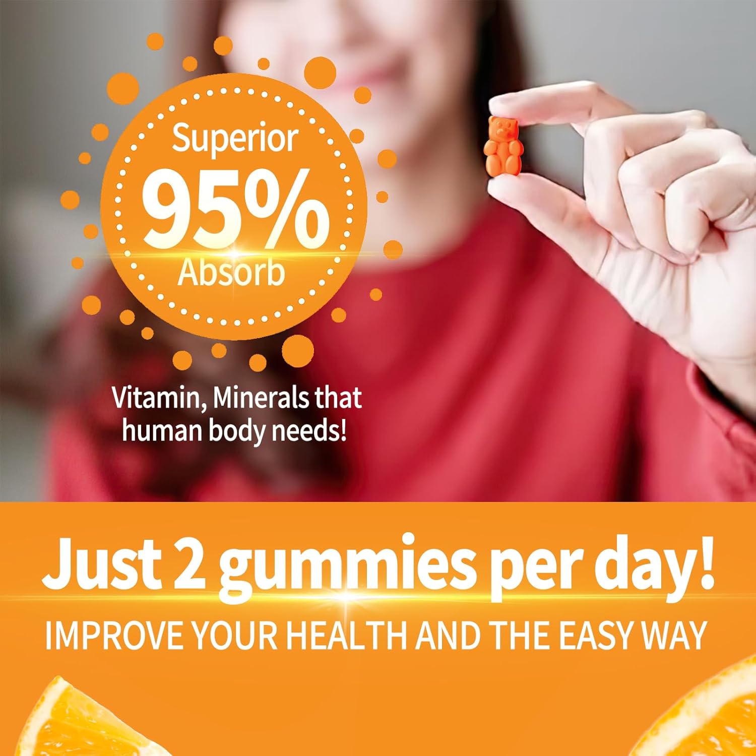 (2 Pack) Calcium Magnesium Zinc Gummies with Vitamin D3 & K2 - Sugar Free Calcium Gummies for Women and Men - Bone & Immune Support - Non-GMO, Gluten-Free, Orange Flavored - 120 Count