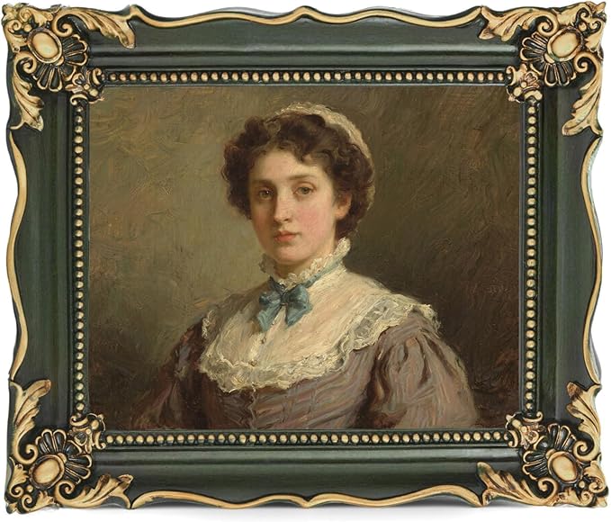 8x10 Vintage Picture Frame with Embossed Flower Design, Green Ornate Frame for 8x10 or 5x7 Pictures with White Mat, Hand-Crafted Resin Antique Frames for Tabletop & Wall Hanging, Home Decor (Green )