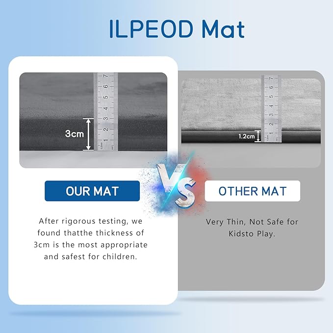 Baby Play Mat 1.2" Thick Memory Foam Nursery Rug Area Rug, 9’2” X 6’7” Yoga Mat Playmat Crawling Mat for Baby,Toddlers, Infants, Kids,Floor Mat Tatami Mat for Living Room with Non-Slip(Grey)