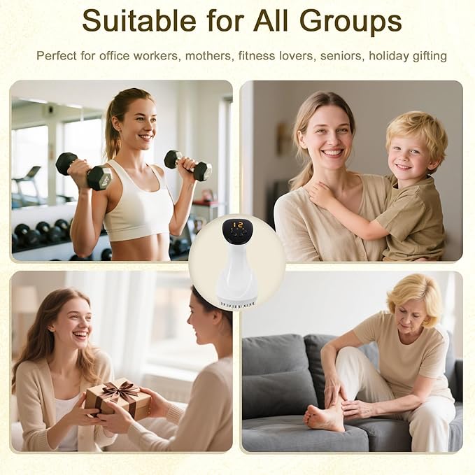 2025 Upgraded Lymphatic Drainage Massager Body Sculpting Machine Helps Reduce Stretch Marks & Cellulite for Legs, Arms & Belly Anti Cellulite Massage Tool with Light Heat & Vibration