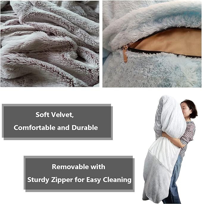 Big Huge Giant Bean Bag Chair for Adults, (No Filler) Bean Bag Chairs in Multiple Sizes and Colors Giant Foam-Filled Furniture - Machine Washable Covers, Double Stitched Seams (Gray 1,5FT)