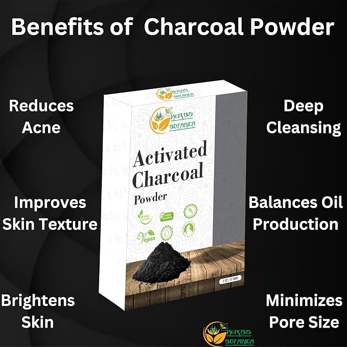 Activated Charcoal Powder 100% Food Grade, Natural Detoxifier for Teeth Whitening, Digestive Health, Face Masks, DIY Skincare, Detox Drinks & Bug Bite Relief 3.5 oz Pack