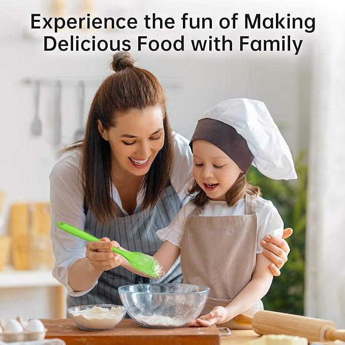 Barsone 5-Piece Silicone Spatula Set（ Heat Resistant 446°F Food Grade BPA Free, Nonstick Cookware Safe Dishwasher Safe Kitchen Tools for Baking, Cooking, Stirring, Green）