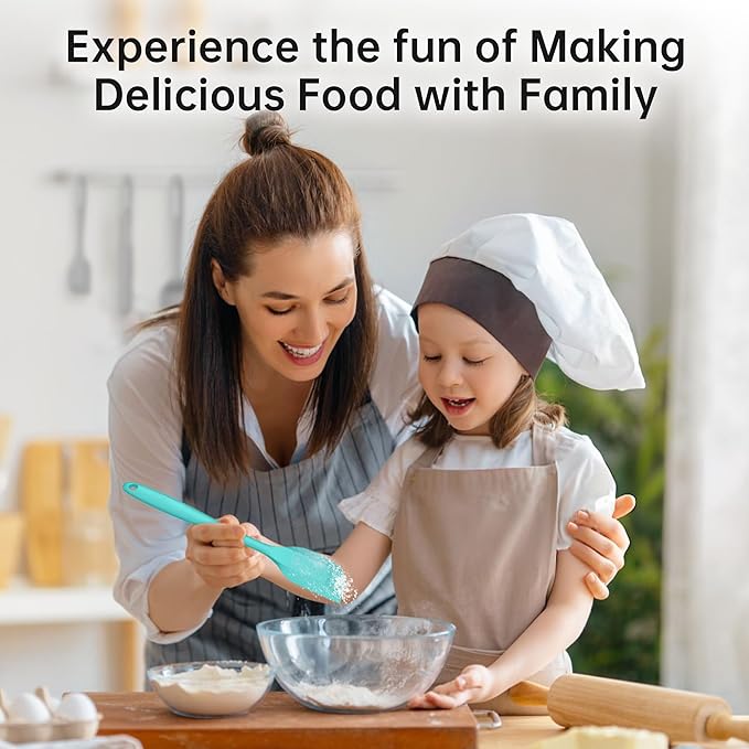 Barsone 5-Piece Silicone Spatula Set（ Heat Resistant 446°F Food Grade BPA Free, Nonstick Cookware Safe Dishwasher Safe Kitchen Tools for Baking, Cooking, Stirring, Blue）