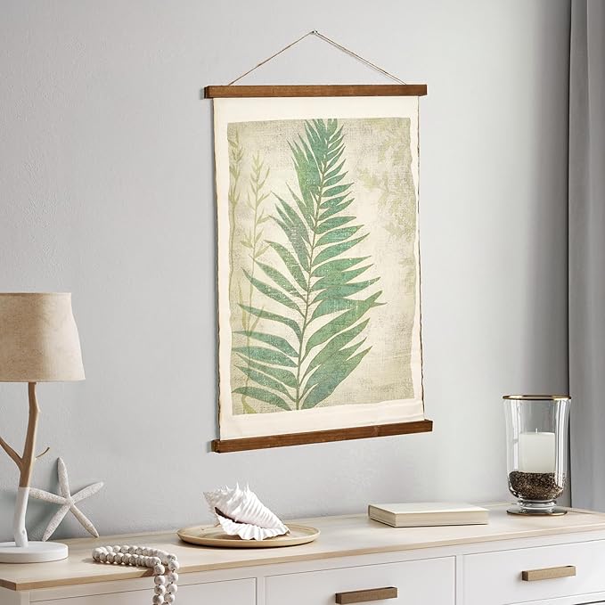 American Art Decor Leaf Wall Scroll Tapestry with Rope