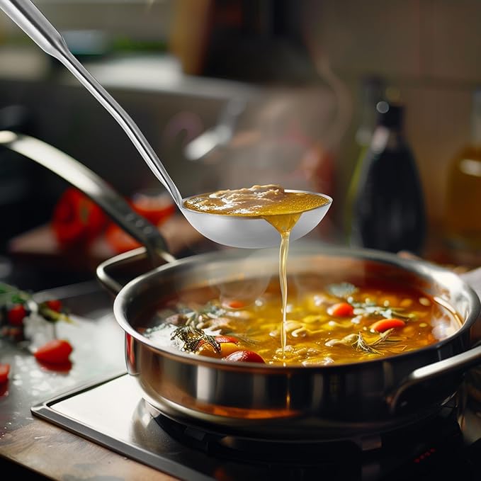 14-15" Wok Spatula and Ladle,2 PCS Wok Tools Set,304 Stainlss Steel Cooking Utensils,Matte Wok Accessories,Solid Wok Utensils