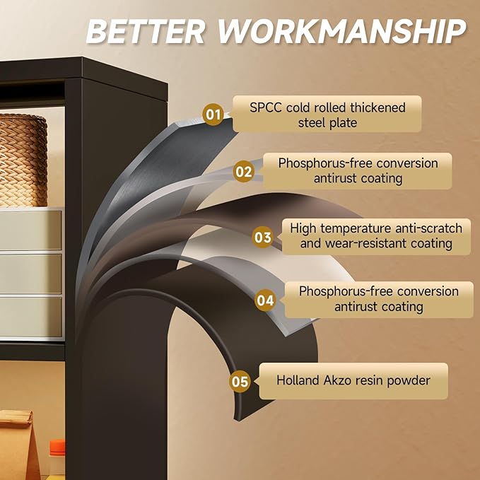 6 Cube Storage Organizer, Black Bookshelf with Storage, 2 Tier Storage Cubes, Freestanding Storage Organizer with Shelves for Living Room, Study