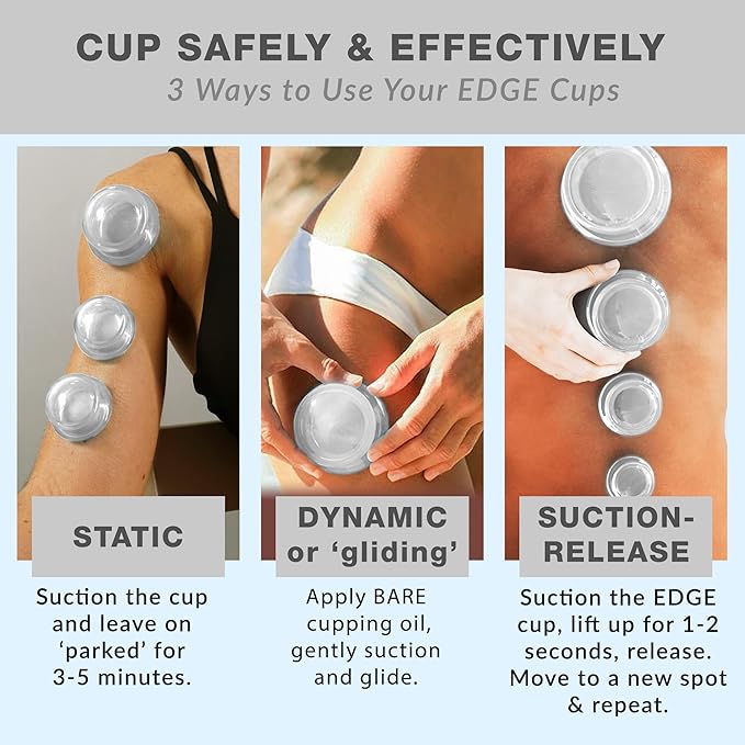 8 Edge Cups Silicone Cupping Therapy Set Professional Massage Cupping Cups for Cupping Therapy Cupping Kit for Massage, Myofascial Release, Cellulite Reduction (Lure Clear)