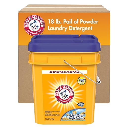 Arm & Hammer powder laundry detergent, crisp clean, 18 lb pail