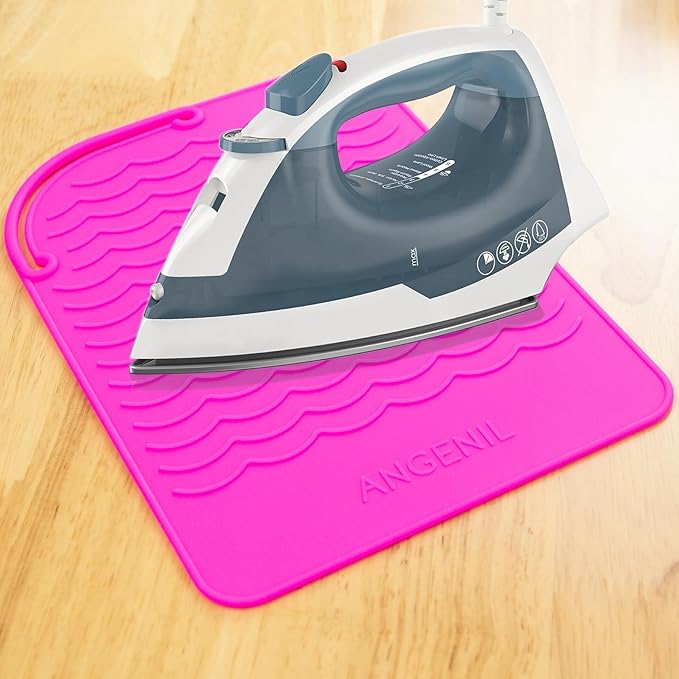 ANGENIL Heat-Resistant Silicone Mat for Hair Irons, 9 x 6.5 inch, Protecting Your Counter Safely
