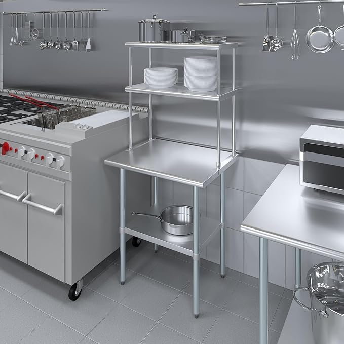 AmGood Double OverShelf Stainless Steel NSF - Many (30" Long x 14" Deep)