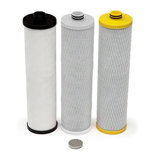 Aquasana Replacement Filter Cartridges for 3-Stage Max Flow Claryum Under Sink Water Filtration System - Filters 99% Of Chlorine - 3 Count - AQ-5300+R