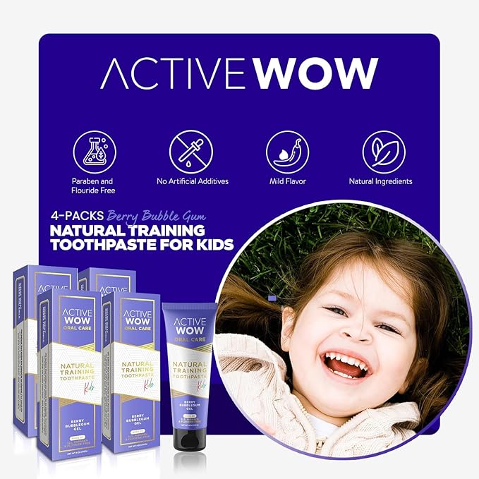 Active Wow Formula Kids Toothpaste - Berry Bubblegum (4 Pack)