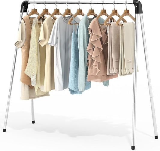 APEXCHASER Foldable Clothes Drying Rack, 55'' Collapsible Laundry Clothes Airer Width Heavy Duty Hanger for Sweaters Baby Clothes Towels Portable Indoor Outdoor for Home Travel