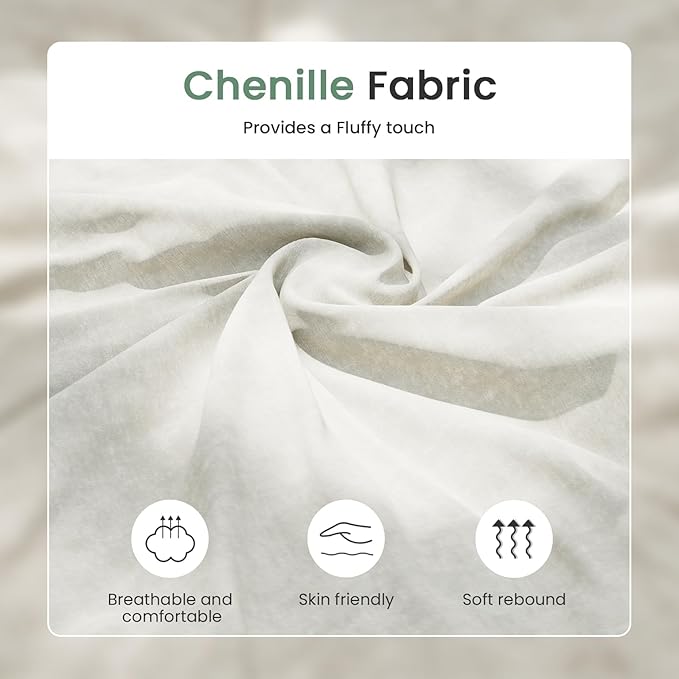 2 Piece Set Comfy Sofa Couch, 2 3-Seater Sofa with Deep Seats, Modern Sleeper Couch for Living Room, Beige Chenille