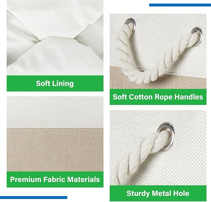 Bidtakay Extra Large Storage Baskets for Organizing 17x12x15.1 inch 3-Pack Fabric Closet Organizers Storage Bins with Handles Foldable Storage Baskets for Shelves Clothes XL-White&Beige