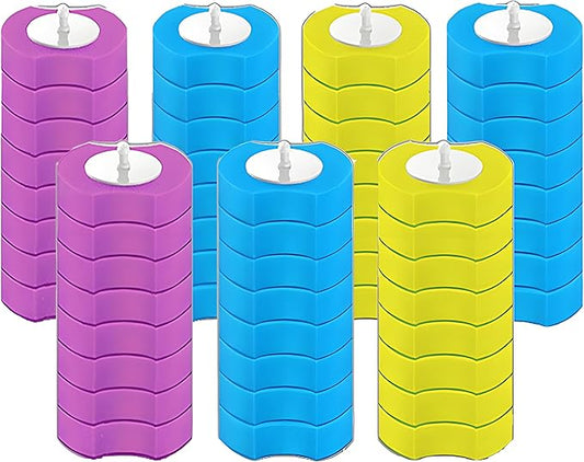 56 Count Toilet Bowl Wand Refills, KIRIKIT Wall-Mounted Disposable Toilet Cleaner Brush Heads for Bathroom Toilet Scrubber Cleaning Accessories, Lavender, Lemon, Ocean