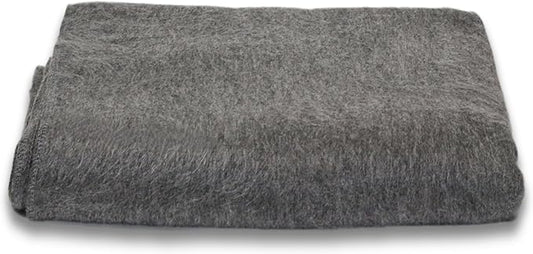 Alpaca Wool Throw Blanket | Warm, Ultra-Soft, Breathable, Non-Itchy Blanket-Throw | Hypoallergenic and Beautiful Fabric (Gray)