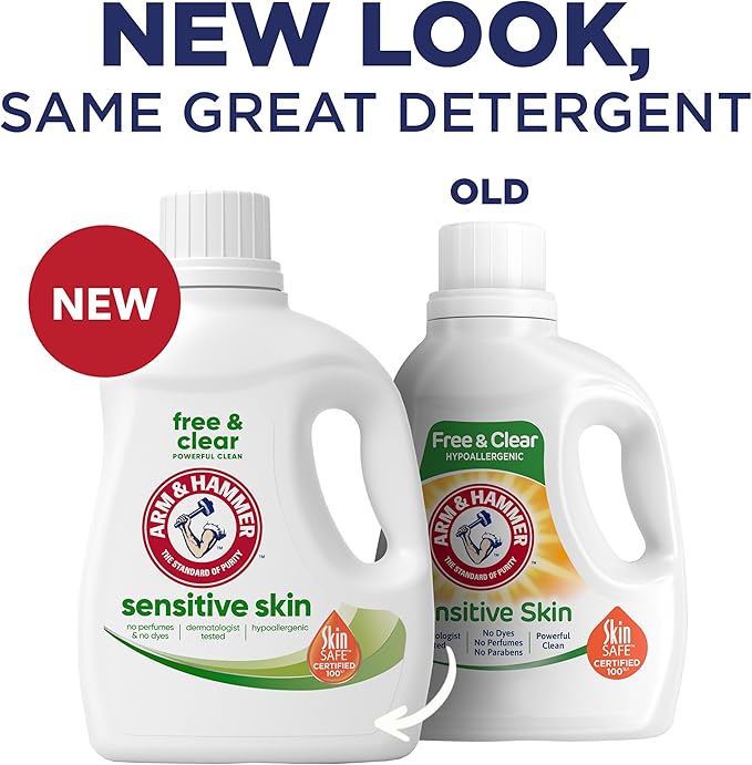 ARM & HAMMER Sensitive Skin Free & Clear Liquid Laundry Detergent, 105 fl oz, 105 Loads