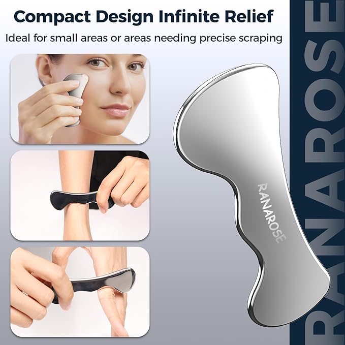 3-in-1 Stainless Steel Muscle Scraper Tool Set – Gua Sha & Physical Therapy Tools for Deep Tissue Massage, Myofascial Release, Muscle Knot Relief & Pain Reduction
