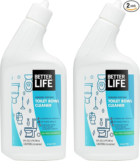 Better Life Natural Toilet Bowl Cleaner, Tea Tree & Peppermint Scent, 24 Fl Oz (Pack of 2)