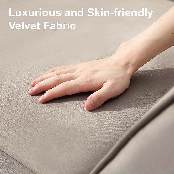 Belffin Modular Loveseat Sofa Couch with Storage Seats Velvet 2 Seater Love Seats for Small Spaces Grey