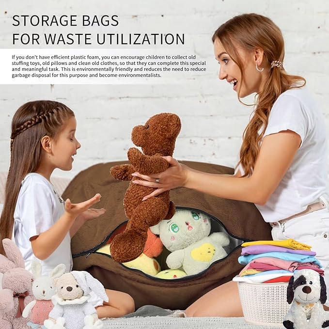 Bean Bag Chair for Adults 7FT,Soft Removable Cover for Teens/Girls Bedroom,Fluffy Giant Round Floor Beanbag Lounger Chairs (No Filler,Deep Coffee)