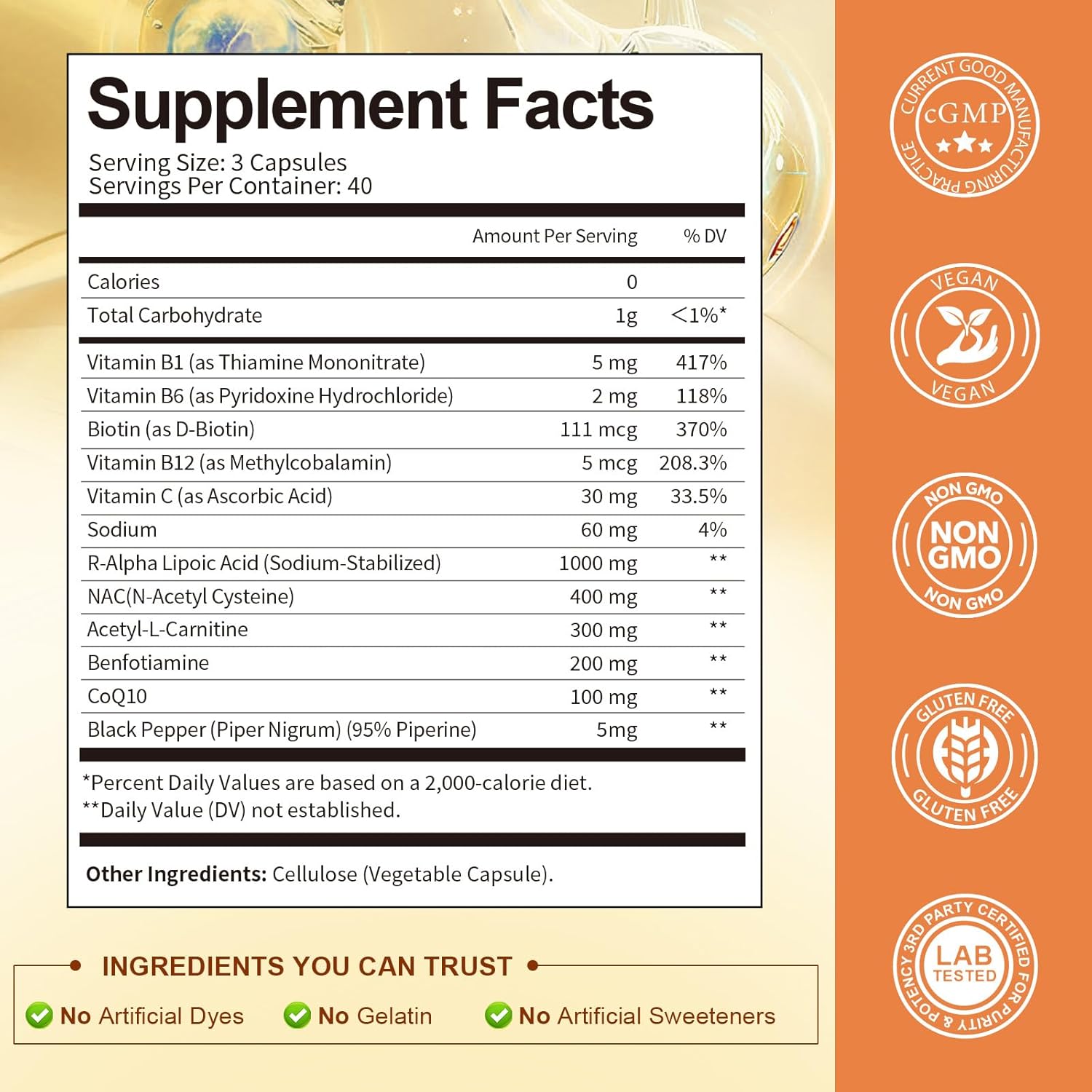 (2 Packs) R Alpha Lipoic Acid 1000mg with Benfotiamine - Sodium ALA Supplement for Neuropathy Support Nerve Health & Antioxidant, Cell Energy, Metabolism and Anti-Aging, Non-GMO, Gluten Free, Vegan