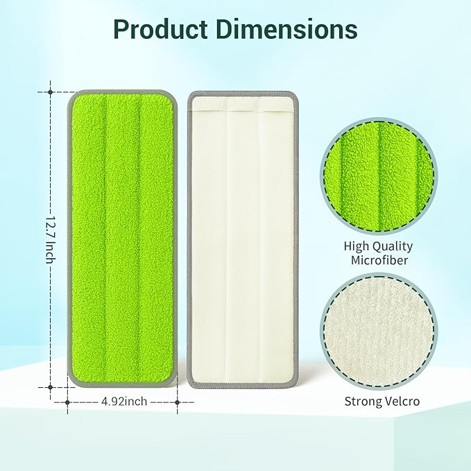 10Pcs Mop Replacement Pads,Compatible with Libman Rinse 'n Wring Mop Universal Mop Pads Mop Head Refills Washable Wet Mop,Compatible with Most 11-13” Size Mops