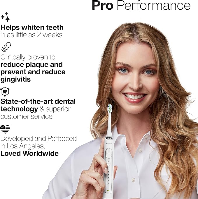 Aquasonic Duo Series PRO – Ultra-Whitening Electric Toothbrush Set – 5 Modes & Smart Timers – Premium Travel Cases & 10 Proflex Brush Heads – ADA Accepted Toothbrushes