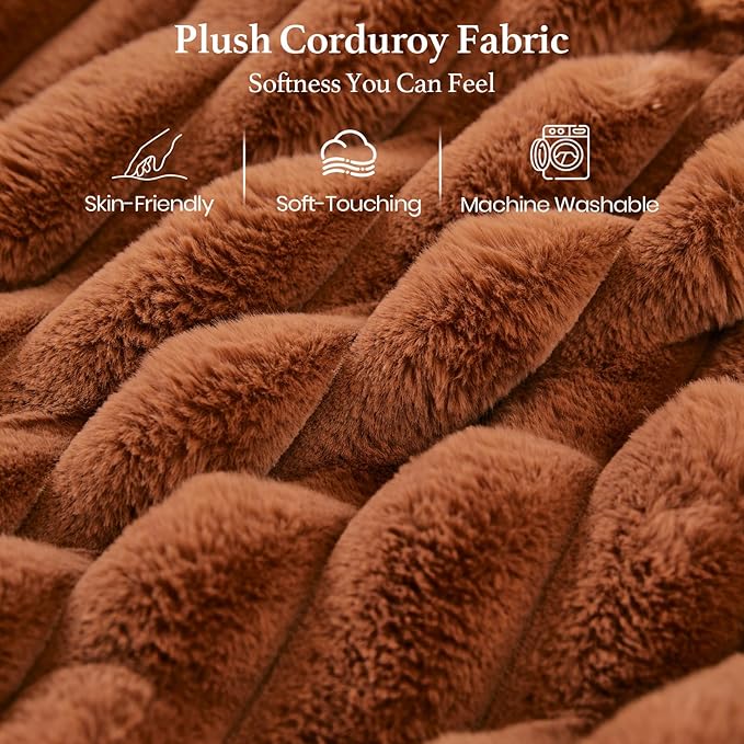 Belffin Plush Corduroy Modular Sectional Sofa with Pull Out Bed Convertible Small Sectional Corner Couch for Living Room Brick Red Couch