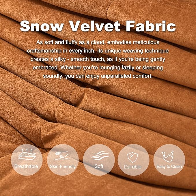 Bean Bag Chair for Adults, Bean Bag Sofa - Adult Size with Soft Waterproof Fabric for Living Room, Apartments, Reading Corner, Gaming, and Movie Venue (DarkOrange)