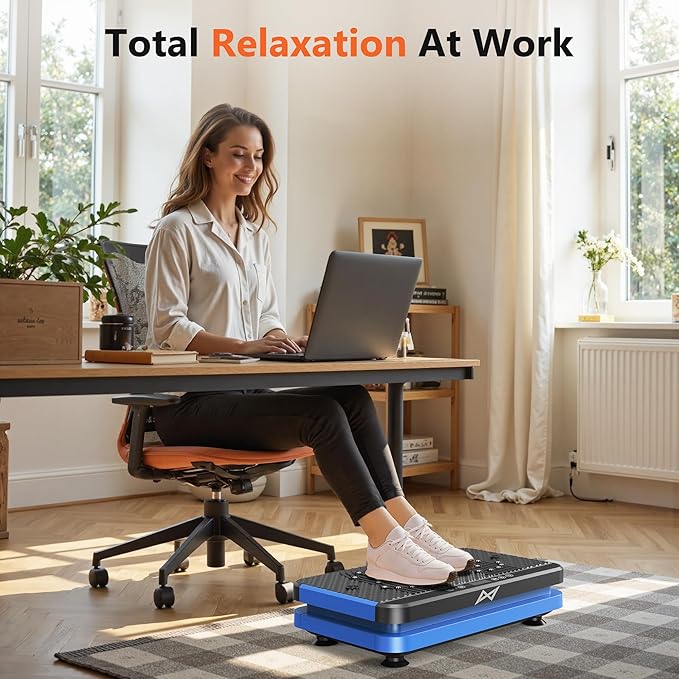 AXV Vibration Plate Fitness Platform Exercise Machine Vibrating Lymphatic Drainage Shaking Full Body Shaker Workout Vibrate Stand Shake Board Sport Gym for Weight Loss Fat Burner for Women Men