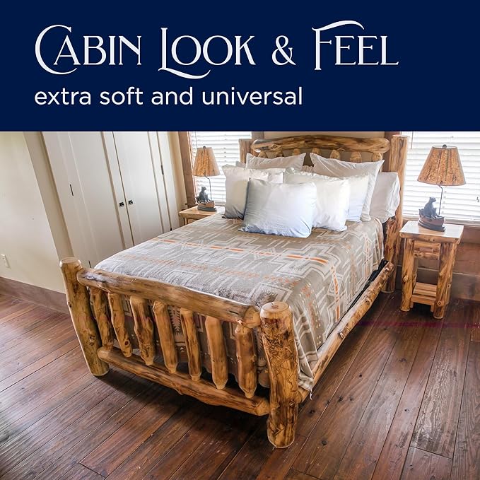 Beacon Blankets Southwestern Agawam Design Throw - 90" x 90" Blanket Only - Premium Plush Blanket Can be Used for Queen or King Size Bed