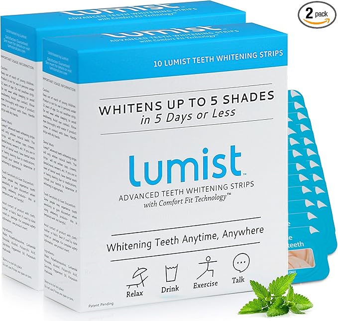 Advanced Teeth Whitening Strips – Pack of 20 (10 Treatments) - 5 Shades Brighter in 5 Days - Mint Flavored with Enamel Safe Comfort Fit Technology - Teeth Whitening Kit for Sensitive Teeth