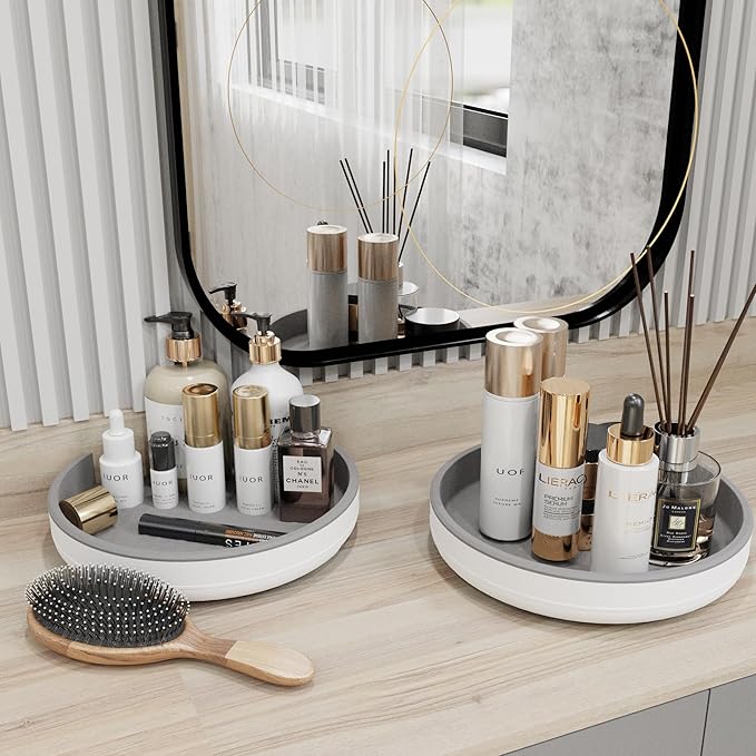 2 Pack 10 Inch Non-Skid Lazy Susan Turntable Organizers - Spinning Rack for Pantry Organization and Storage, Kitchen, Cabinet, Fridge, Bathroom Vanity, Countertop, Under Sink Organizing, Spice Rack