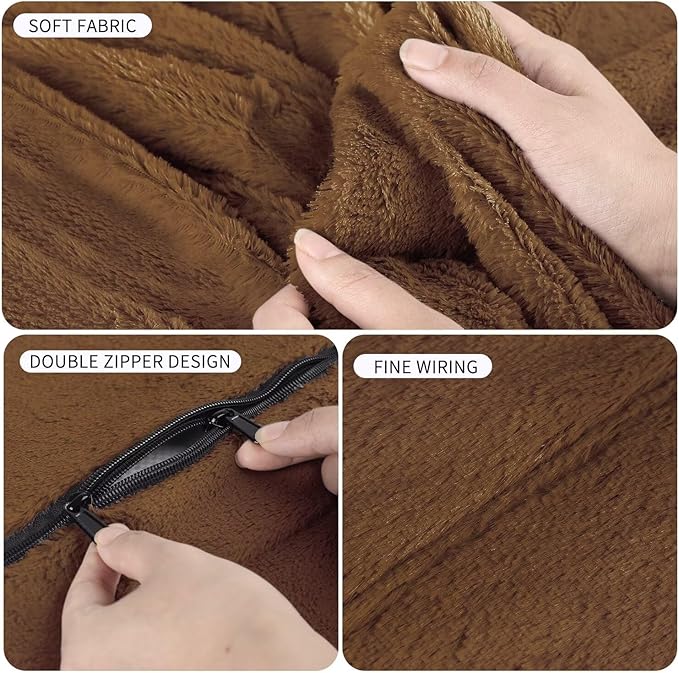 Bean Bag Chair for Adults 7FT,Soft Removable Cover for Teens/Girls Bedroom,Fluffy Giant Round Floor Beanbag Lounger Chairs (No Filler,Deep Coffee)