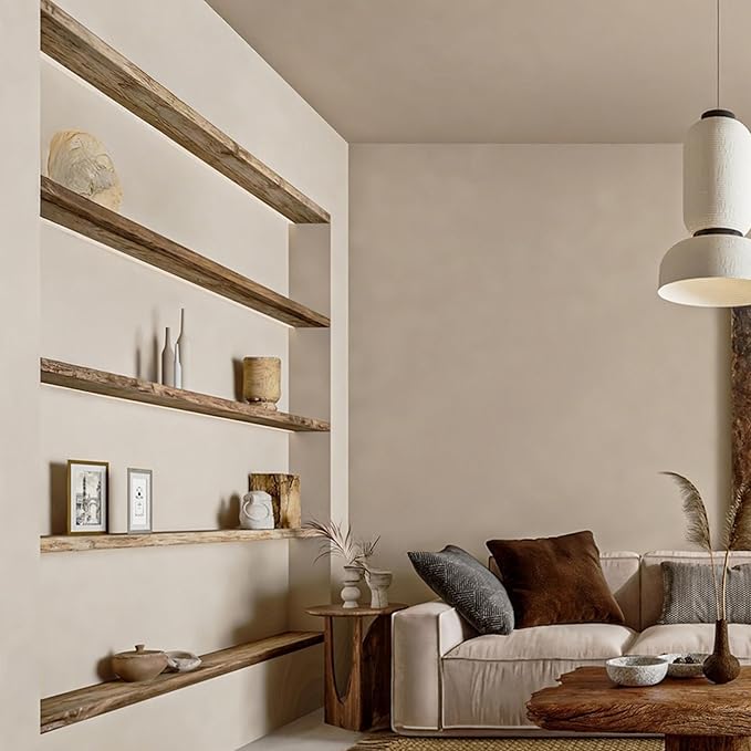 48 Inch Floating Shelves, 8 Inch Deep Floating Shelves for Wall, 5 Tier Hanging Wall Shelf with Invisible Brackets, Wall Mounted Display Shelves for Bathroom, Bedroom, Living Room,5 Tier