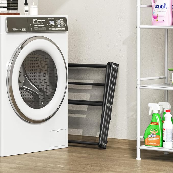 APEXCHASER Clothes Drying Rack, 3-Tier Laundry Drying Rack for Clothes, Expandable Metal Clothing Dryer, Collapsible Towel Rack, Air Drying Rack, Black