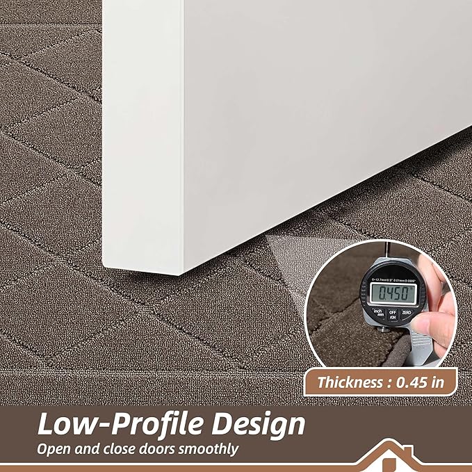 BEQHAUSE Dirt Trapper Door Mat 24" x 36", Doormat Non-Slip Entryway Rugs Washable, Dog Door Mat Stain Resistant and Absorbent Welcome Floor Mat for Front Back Door, Muddy Wet Shoes & Paws, Light Brown