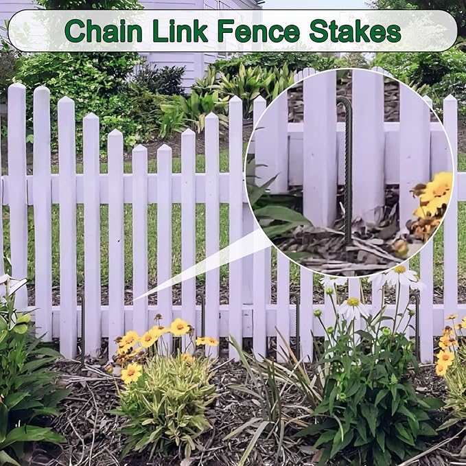 18 Inch Steel J Hook Rebar Ground Stakes 16 Pack 1/2 Inch Diameter Fence Stakes for Wire Fencing with Chisel Point End Metal Tent Stakes Heavy Duty for Outdoor Camping, Black