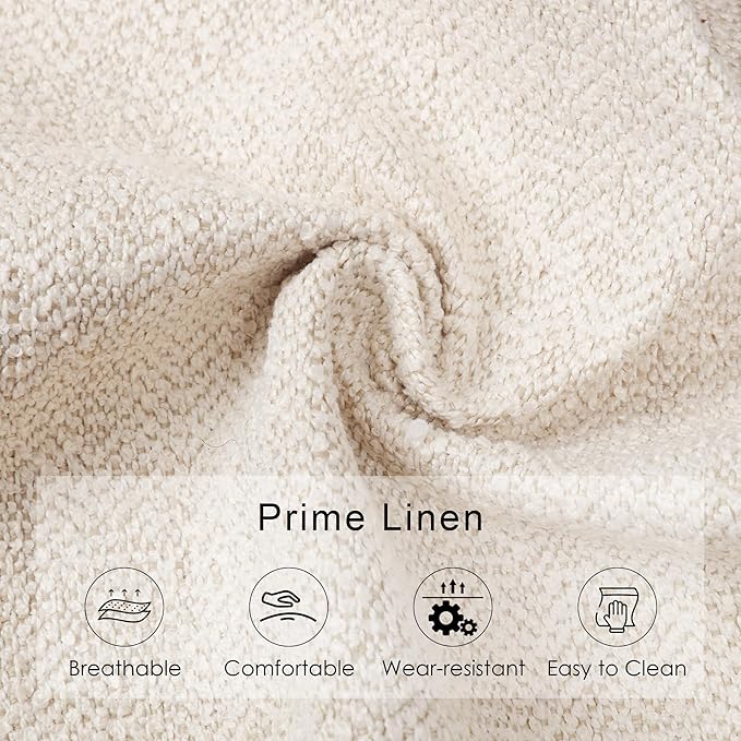 43.3" Bedroom Bench, Upholstered Entryway Bench, Modern End of Bed Ottoman with Solid Wood Legs and Adjustable Foot Pegs for Entryway, Dining Room and Living Room (Beige Linen)